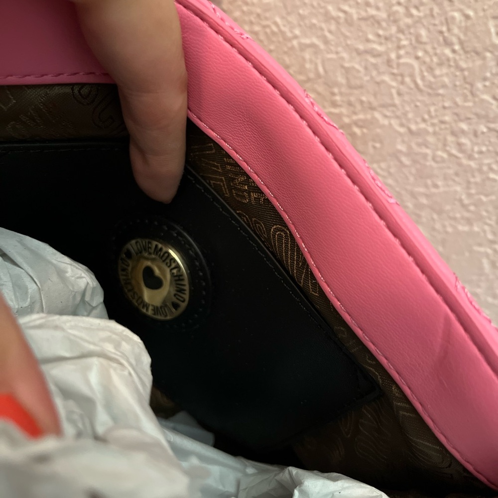 NWT Love Moschino Quilted Pink Bag (+Crossbody strap) - Picture 6 of 7